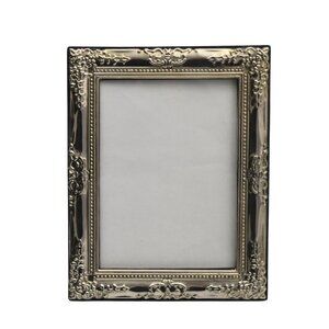 Ornate Silver Plate Picture Frame Embossed Floral Scroll Details 5X7